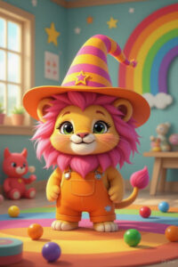 cute troela orange pink wiz hat2