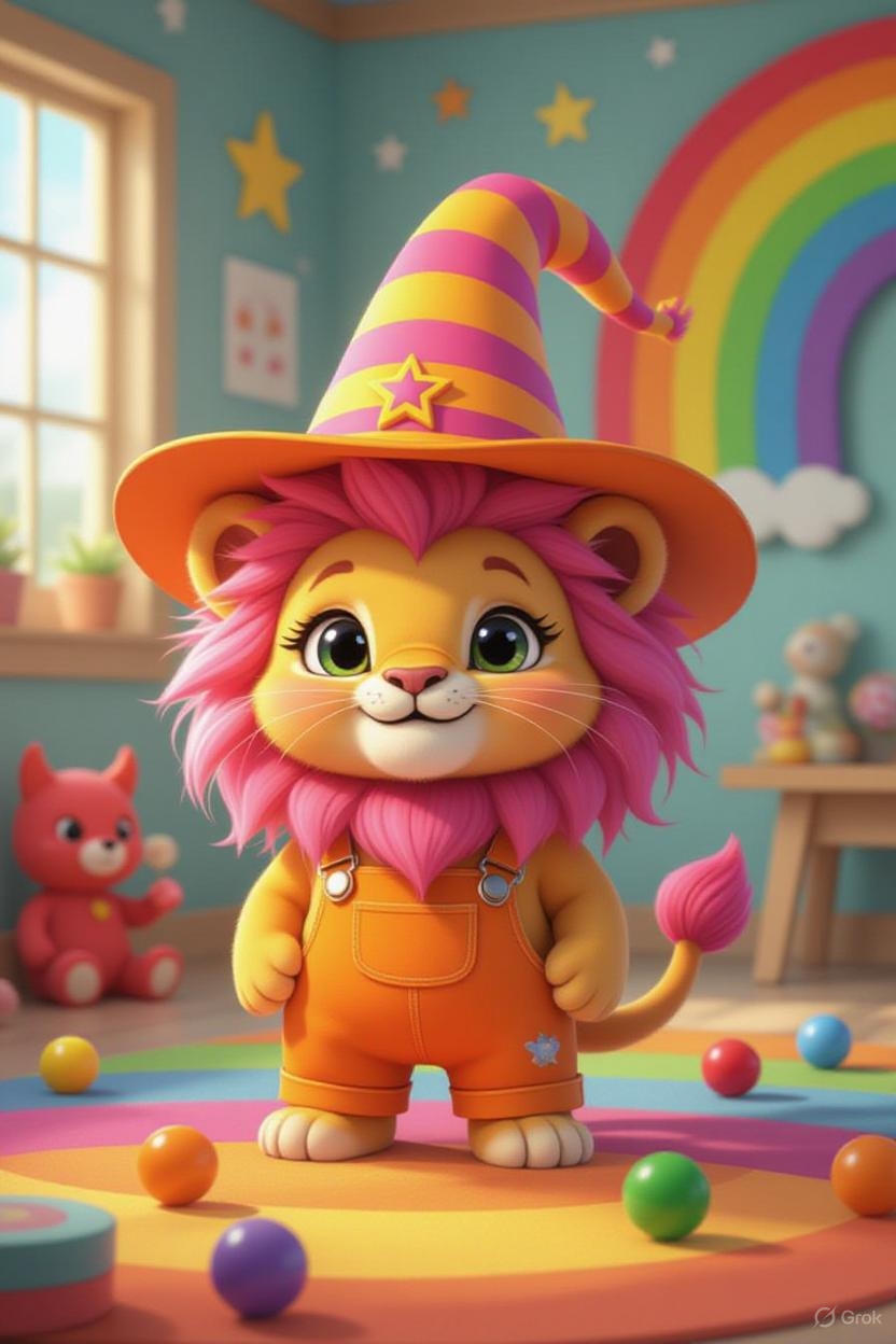 cute troela orange pink wiz hat2